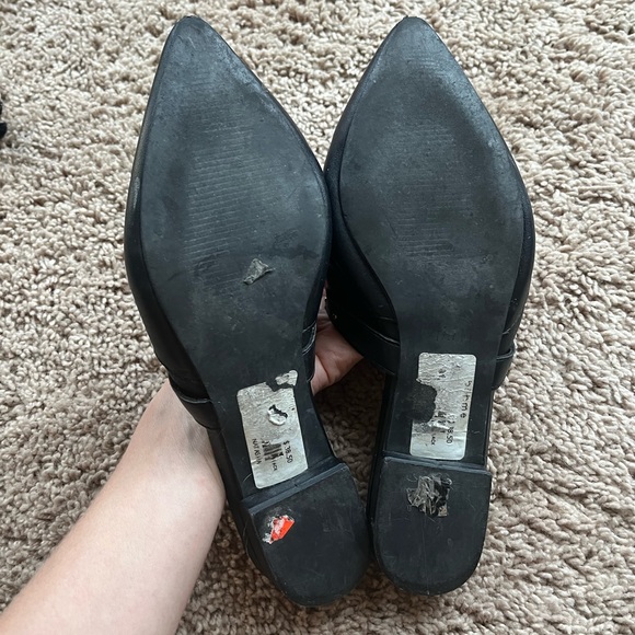 SOLD Faux leather black studded mules - Picture 3 of 6